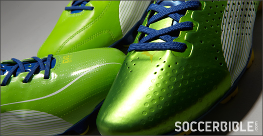 PUMA evoSPEED Football Boots - Green/Blue/Yellow - SoccerBible