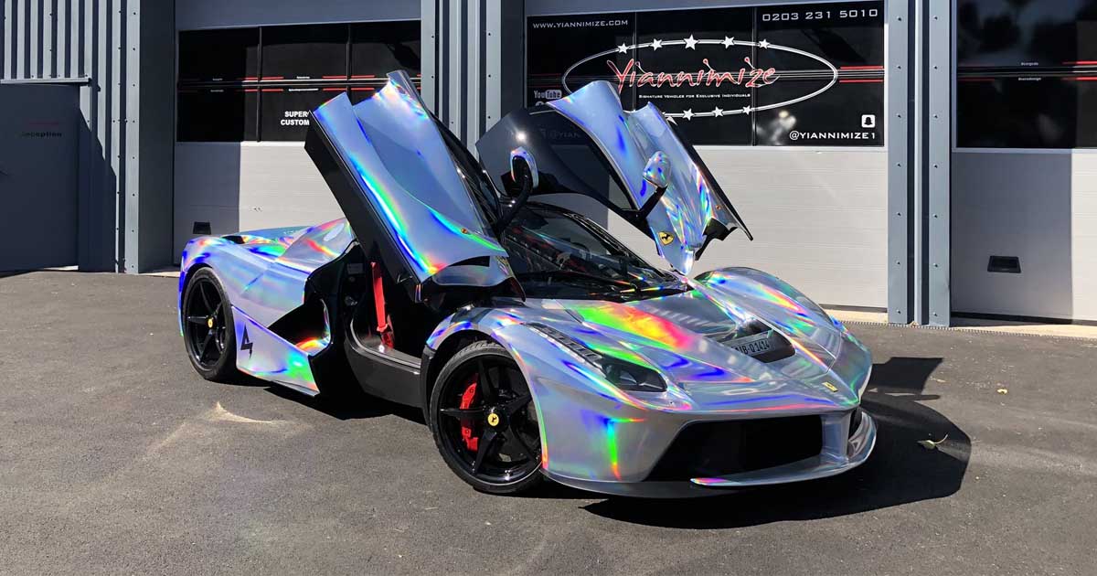 Aubameyang Collects His Chrome Wrapped LaFerrari - SoccerBible