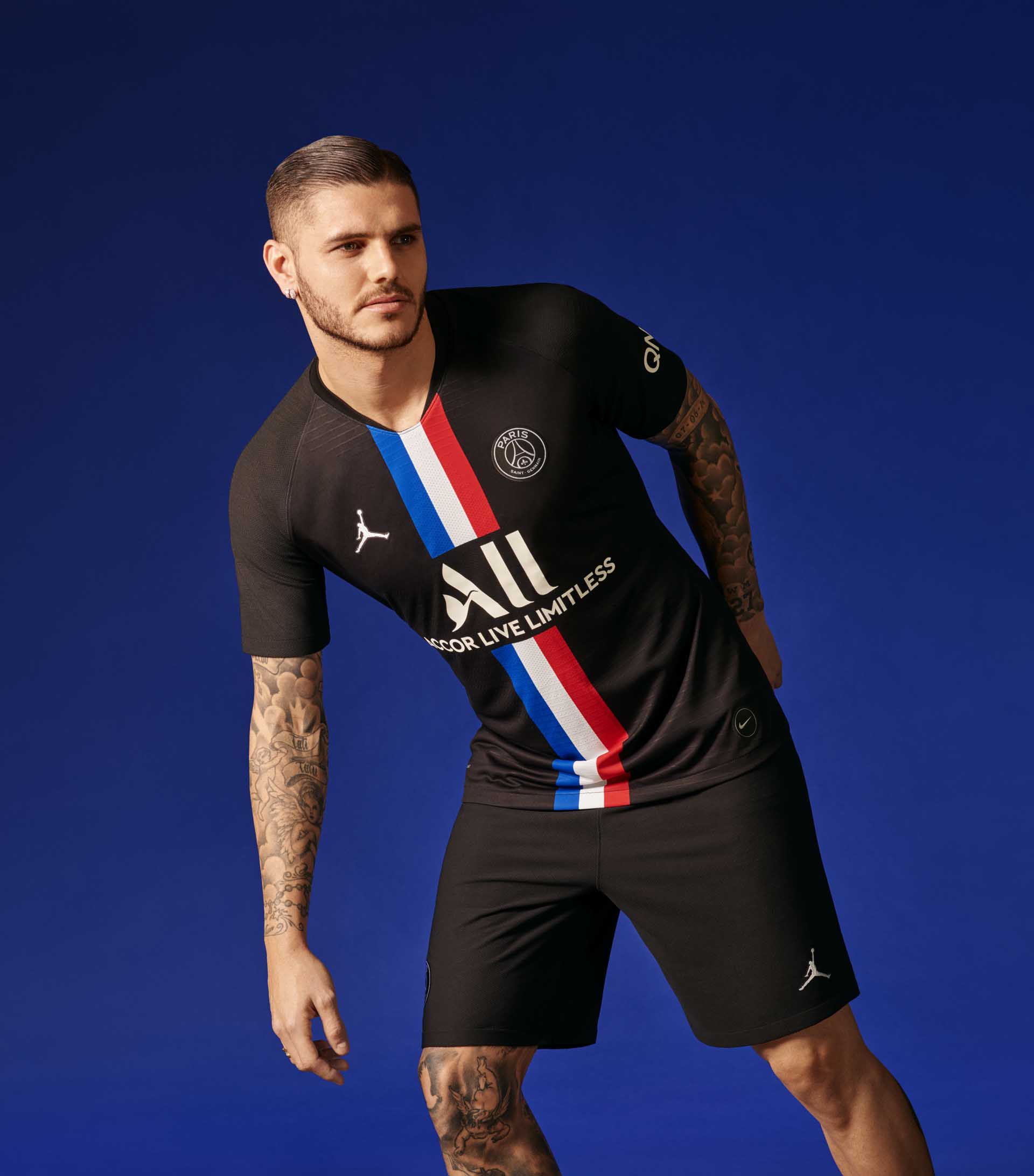 psg x jordan black jersey