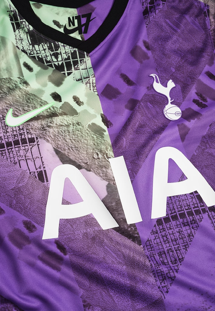 Tottenham Hotspur Purple Nike Dri Fit N17 AIA Football 21/22 Third Jersey  Sz L