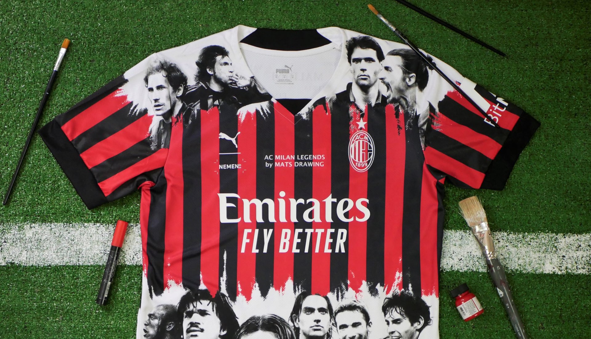 Artist Mats Drawing Creates 'Legends' Customised AC Milan Shirt