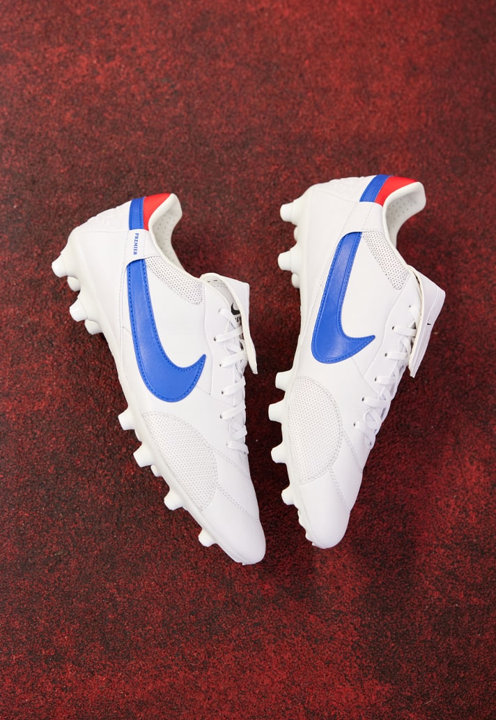 Nike Drop The Premier III In White/Game Royal/University Red