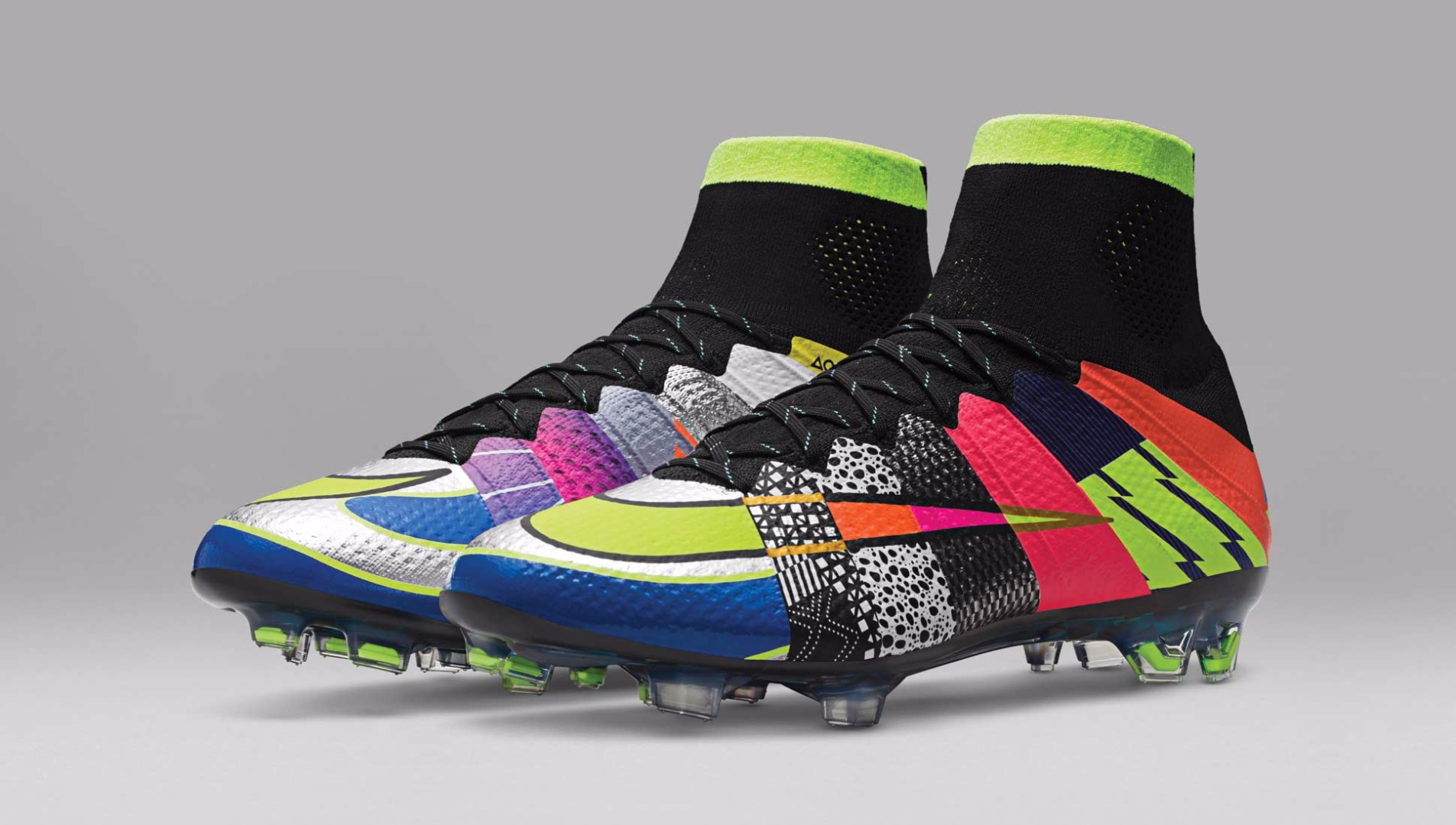 colourful football boots