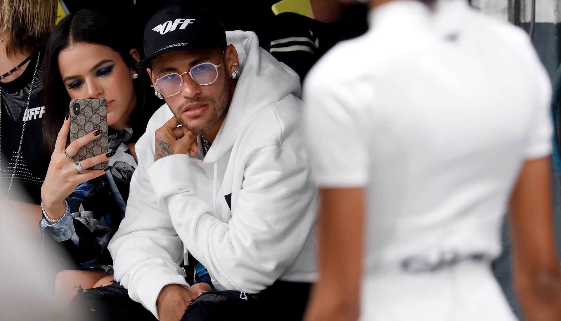 Neymar & Dani Alves at the Off-White Paris Fashion Week Show