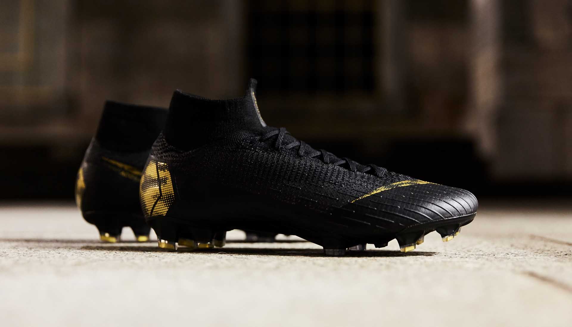 nike black gold boots