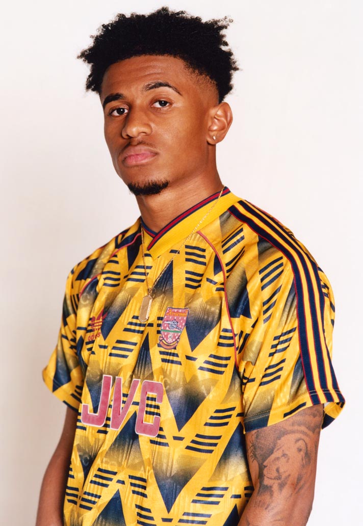 afcstuff on X: Photos: Reiss Nelson modeling Arsenal's retro jacket for  next season, by adidas. #afc  / X