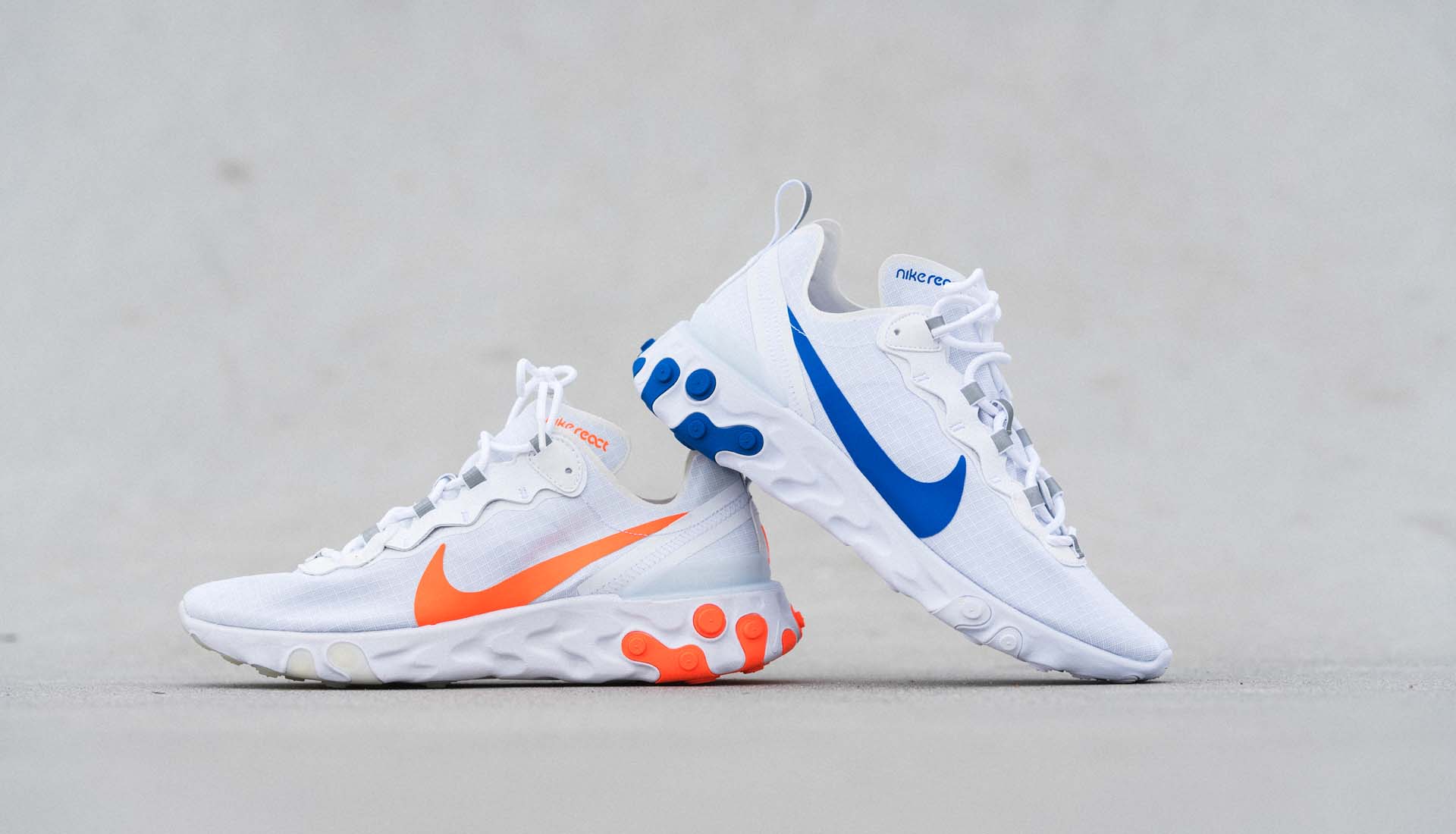 nike react element 55 blue and orange