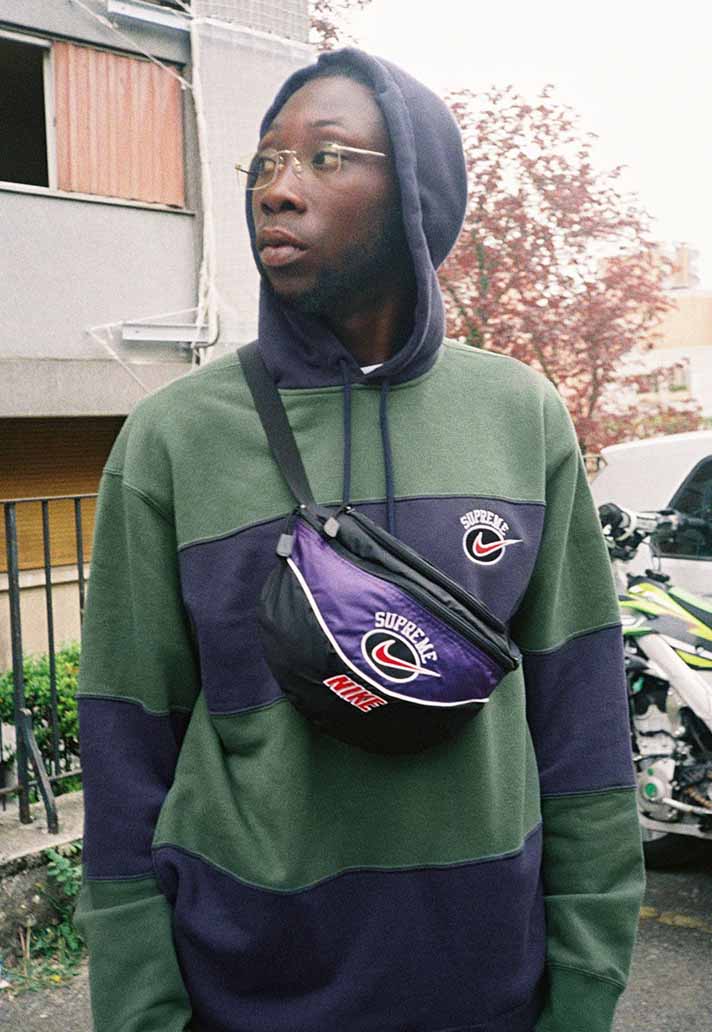 supreme nike shoulder bag purple