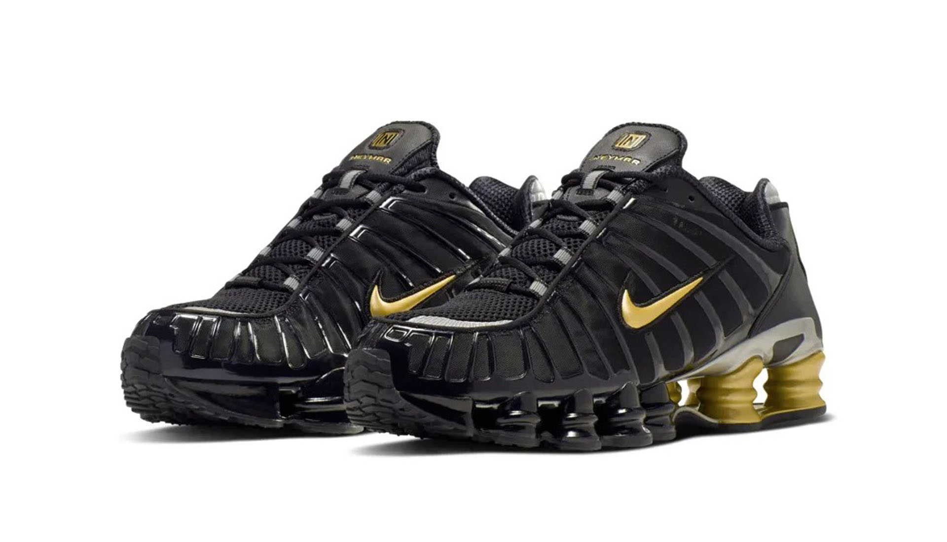 nike shox r4 black gold